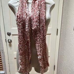 Red and White Textured Scarf